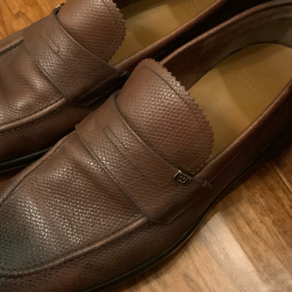 Bally Dark Brown Leather Slip-On Loafers - Picture 2 of 6